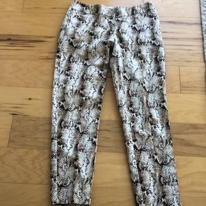 White House Black Market snakeskin slim ankle pant